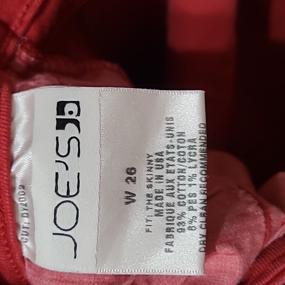 Joe's women's red "The Skinny" fit jeans size 26 - Picture 7 of 11